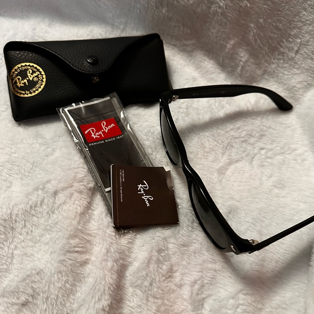RayBan wayfarer 2132. New with original case, lens wipe and book.